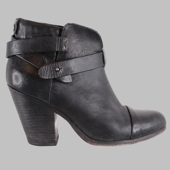 RAG & BONE New York Harrow Leather Ankle Boot 3.5" Block Heel Sz. 37.5 - Picture 5 of 14